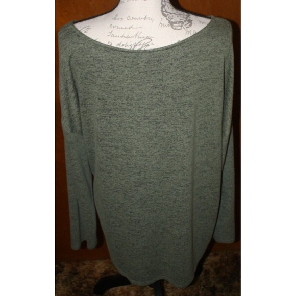 One Park Ave Women's Ribbed Sweater Tunic Sz Plus 2X Green LS Soft - Picture 7 of 8